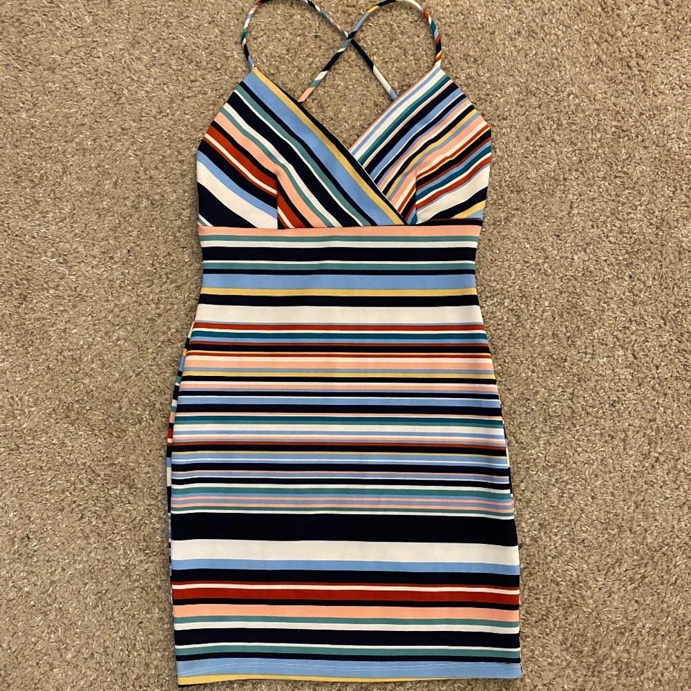 Vibrant Striped Bodycon Dress